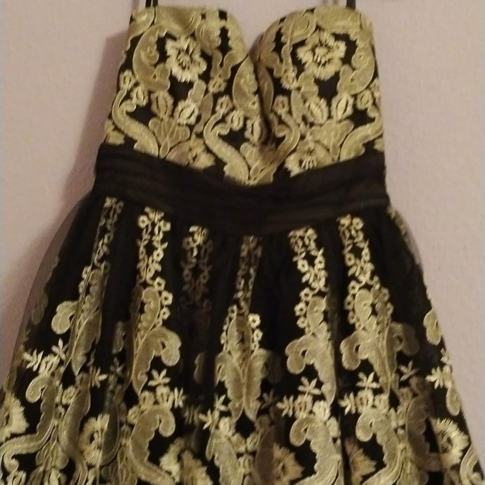 Black and Gold Sleeveless party dress